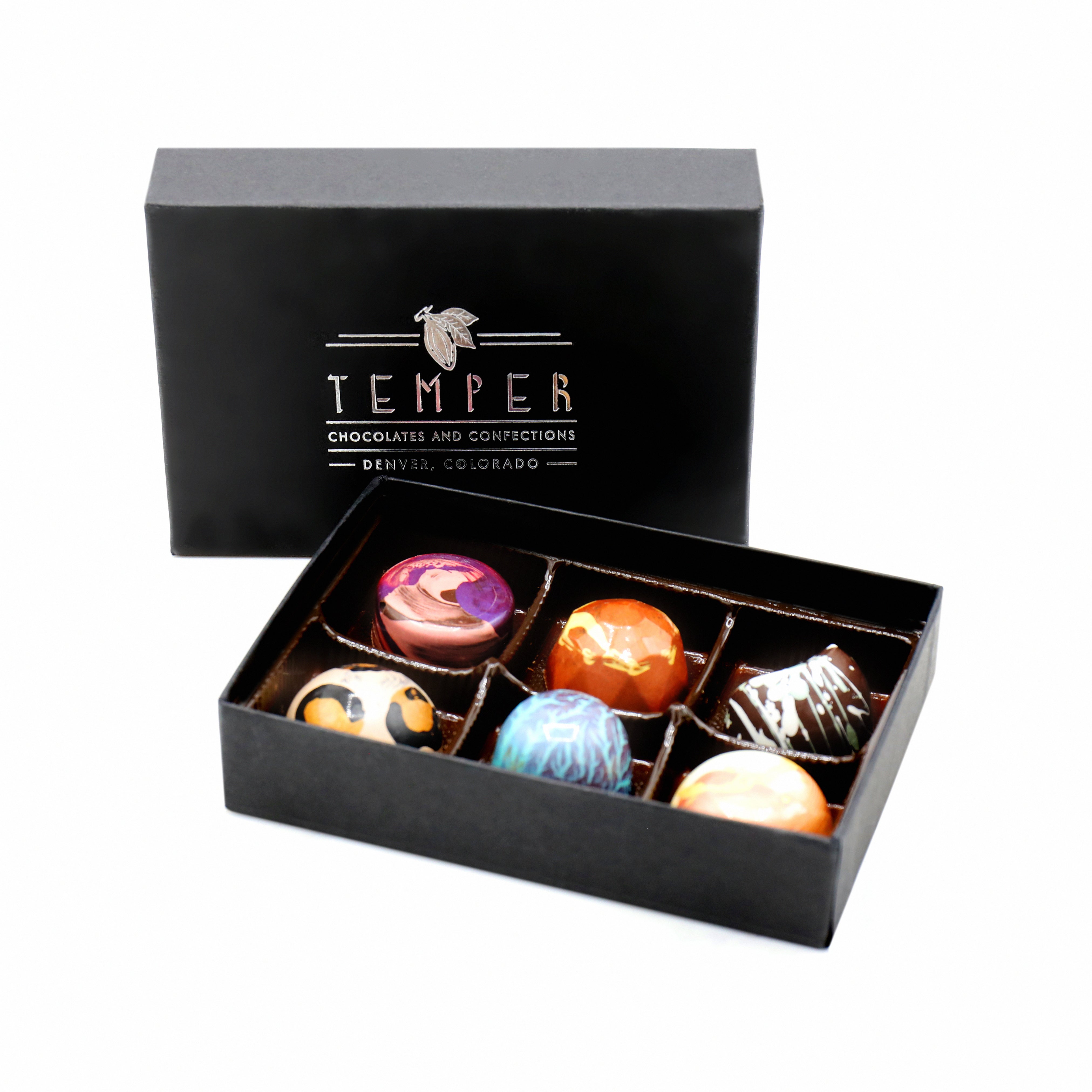6 PIECE GIFT BOX – TEMPER CHOCOLATES COLORADO